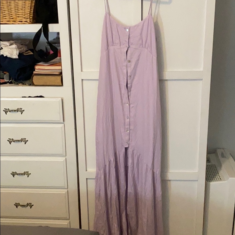 Purple maxi slit dress